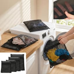 Set van 4 fijne waszakken met rits voor delicate kleding - Bescherming tijdens het wassen, 30x40cm, 40x50cm, 50x60cm, ideaal voor thuis en op reis — thumbnail 4