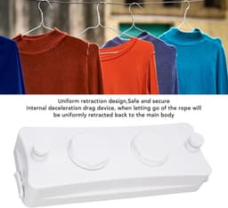 Intrekbare Waslijn - Wand Waslijn - Kleding Drogen - Dubbele Touw - Grote Capaciteit - Wit — thumbnail 2