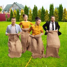 Jute Zak - Aardappelzak Opbergzak - Outdoor Spel Activiteit - Versterkte Zijkanten - 50x80 CM - Meerkleurig — thumbnail 3