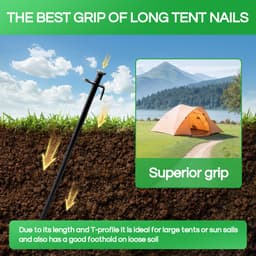 FAMEX Tentharingen Grondankers van Staal 6 Stuks, Robuuste Bodemankers voor Tenten, Partytenten, Zonnedoeken, Camping & Outdoor — thumbnail 4