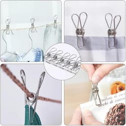 Wasknijpers RVS - Kledingknijpers Clips - Kleding Drogen - Sterk en Stevig - 100 Stuks 6cm - Zilverkleurig — thumbnail 3