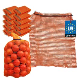 Netzakken Set - Bewaarzakken Groente - Verse Opslag - Optimale Luchtcirculatie - 40x60 cm 15kg - Oranje — thumbnail 1