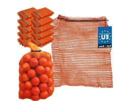 Netzakken Set - Bewaarzakken Groente - Verse Opslag - Optimale Luchtcirculatie - 40x60 cm 15kg - Oranje