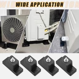 Vibratie Isolator Beugels - Trillingsdempers Airco - Airco Installatie Stabiliseren - Zware Natuurrubber Constructie - 4 stuks - Zwart — thumbnail 2