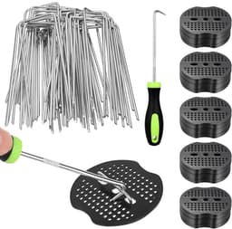 Grondankers Set - Worteldoek Haken - Tuin Bevestigen - Roestbestendig Staal - 50 Stuks - Zilverkleurig — thumbnail 1