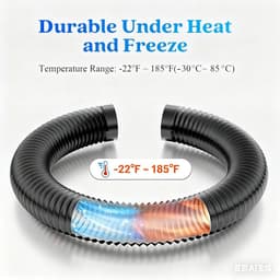 Afzuigslang Flexbuis - Ventilatiebuis Geluiddempend - Droger Ventilatie - 5-Laags Aluminium PVC - 3 Meter Lengte - Zwart — thumbnail 3