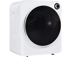 Mini Wasdroger - Compacte Afvoerdroger - RVS Trommel - Wandmontage - 3 kg Capaciteit - Voor Klein Appartement - 49x39x59 cm - Wit