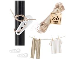 Waslijn met stalen kern - Wastouw droogkoord - Kleding drogen buiten - Hoge scheurvastheid weerbestendig - 4 x 30 meter
