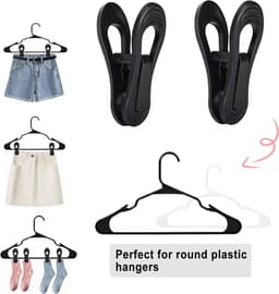 Hanger Clips - Kledingclips Organizer - Kleding Opbergen - Speciaal Ontwerp - 60 Stuks - Zwart — thumbnail 5