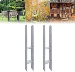 2 Stuks H-Paaldrager H-Anker Set in RVS met Coating voor Buiten, 101 x 600 mm, 5 mm Dikte, Duurzaam en Weerbestendig — thumbnail 1