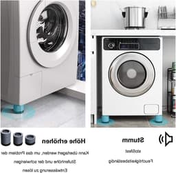 Anti Trillingsmat Wasmachine - en Wasdroger - Geluidsdempende Antislip Mat - Rubber Mat Trillingsdempers - Trillingsdempers wasmachine – Extra dik - Voetjes wasmachine & droger - Wasmachine demper – Anti trillings - vibratie - dempers pads – Antislip — thumbnail 4