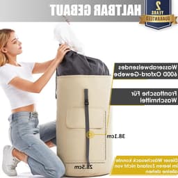 Grote Waszak voor Vuile Kleding - 115L Opvouwbare Reiswaszak met 2 Verstelbare Schouderbanden en Duffle Bag Functie — thumbnail 5