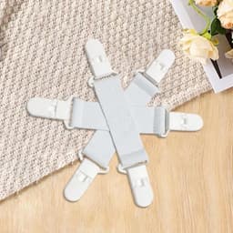 Wasknijpers - Bedrijf Clips - Beddengoed Organiseren - Anti-Klit Structuur - 14 x 14 x 1 cm - Wit Blauw — thumbnail 3
