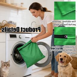 Honden- en kattenwaszak, 65 cm x 70 cm, Haarvanger voor huisdieren, Fijnmazige waszakken met verborgen rits voor het wassen van dierenharen en pluizen — thumbnail 4