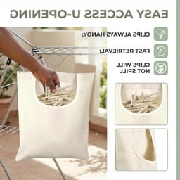 Wasknijperzak 32 x 28 cm in Beige | Handige wasmand voor wasgoed en knijpers — thumbnail 5