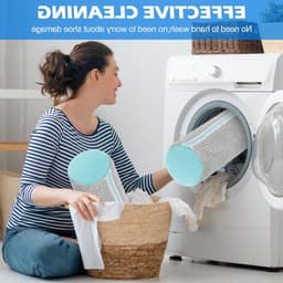 Schoenwaszakken voor de wasmachine, 2 stuks, ideaal voor sneakers en sportschoenen, 360° reiniging, wasnet voor schoenen (grijs, 39 x 19 cm) — thumbnail 4