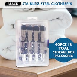 Mrs. Jones Wasknijpers Roestvrij Staal 40 Stuks - Metaal Wasknijper antislip - Washing Laundry Clips Zwarte . — thumbnail 5