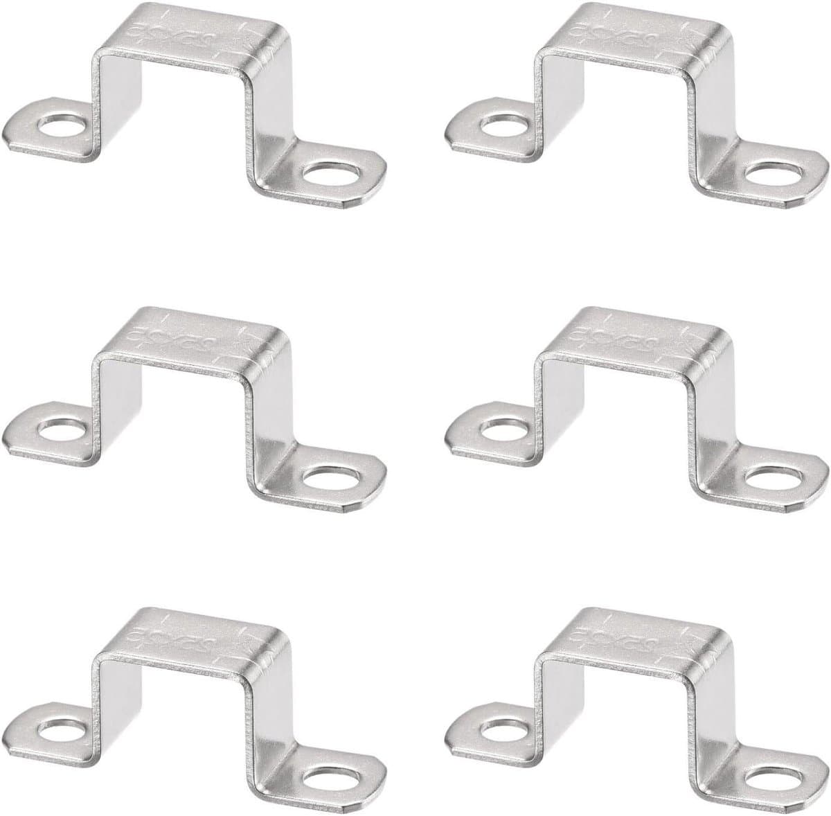 U-vormige Connector Beugel 22 x 27mm van Roestvrij Staal voor Deur Bar Houder - Set van 6 — afbeelding 1
