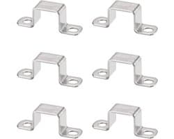 U-vormige Connector Beugel 22 x 27mm van Roestvrij Staal voor Deur Bar Houder - Set van 6
