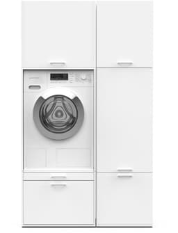 Washcab® Wasmachine Kast - Wasmachine Verhoger - Wasmachine Ombouw - Wit - Solo Set 2 — thumbnail 1