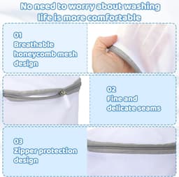 Beha Wasnet Set, Ronde Waszakken met Ritssluiting, Voor Beha's en Ondergoed, Duurzaam en Draagbaar - 2 Stuks - Ideaal voor Sokken en Babykleding — thumbnail 5