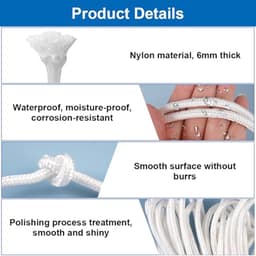 Fahnenmast Seil - Weerbestendig Nylon - 20 m met 4 Haken — thumbnail 3