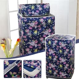Wasmachinekap Beschermhoes - Dubbele Trommel Cover - Thuisgebruik Bescherming - Automatische Opening - 55x58x87cm - Diepblauw — thumbnail 3