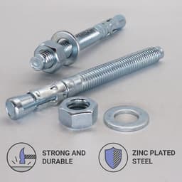 Verzinkte Wigankers - Metalen pluggen ankerbout - Zware bevestigingen maken - Hoge sterkte klasse 10.9 - M12 x 120 mm — thumbnail 2