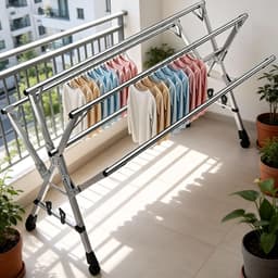 Opvouwbaar Wasrek - Kledingdroger Wielen - Buiten Droge Kleding - Verstelbare Lengte - Tot 240cm — thumbnail 4