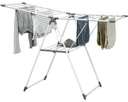Homcom Clothes Drying Rack-Metaal, Kunststof-156,5L x 61,5B x 97H cm-Wit