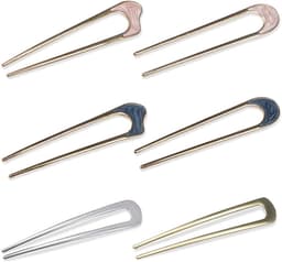 6x Metalen U-Vormige Haarspelden voor Chignon en Kapsels - Sterke Vorkstokken — thumbnail 1