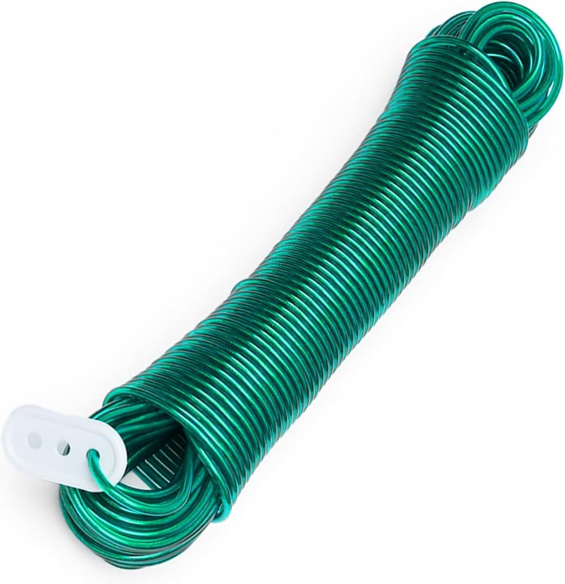Stevige Waslijn met PVC Buitenkant, 50 Meter Sterk Staalkabel voor Buiten — afbeelding 1