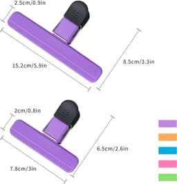 Pack van 10 Herbruikbare Voedselclips in 5 Kleuren voor Snackzakken — thumbnail 4