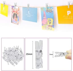 EXCITAT Clips - Mini Clips - Plastic Clips - voor het ophangen van schilderijen - 3.5cm - 120 stuks — thumbnail 4