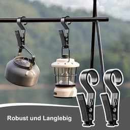 Wasknijpers met haken, 10 stuks wasknijpers camping blacklight haken laarzenklemmen camping tenthaken buiten handdoekklemmen multifunctionele cliphaken voor campinglampen — thumbnail 5