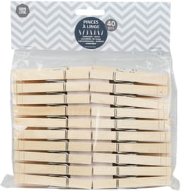 Urban Living Basic plus Size wasknijpers - 120x - bamboe hout - 8 cm - was ophangen — thumbnail 2