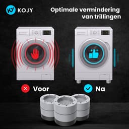 KOJY Wasmachine Trillingsdempers - Verhoger - 8 Stuks - Stapelbaar - Grijs - voor Wasmachine en Wasdroger — thumbnail 4