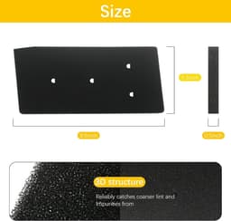 4-delig - Geschikt voor Whirlpool Foam Sponge Filter 481010716911 - Droger HX HMMR10440 - Drogerfilter - 230*115mm - Sponsfiltermat 4 Gaten - Drogerfilter — thumbnail 2