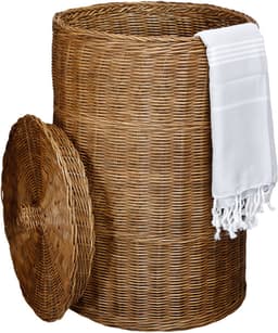 Wasmand met deksel – Rieten wasmand – 75 l – Opbergmand — thumbnail 3