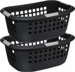 5Five Wasmand extra groot - 2x - antraciet - kunststof - 51 liter - 67 x 47 x 27 cm — thumbnail 1