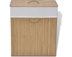 vidaXL - Wasmand - rechthoekig - bamboe - natuurlijk