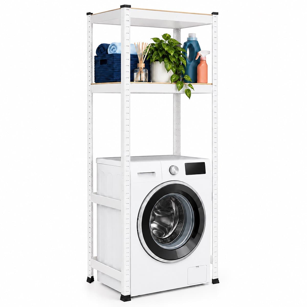 Wasmachine rek - 150 x 70 x 40 cm - wit — afbeelding 1