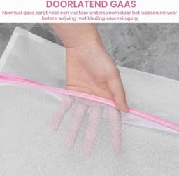 Set van 2 Wasnetten voor Wasmachine - Grote Waszakken 50 x 60 cm - Duurzame Waszak met Ritssluiting voor Thuis en Reizen, Wasnetten, Waszakken, Wasgoed Organisatie — thumbnail 5