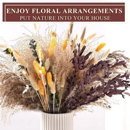 66 stuks pampasgras decoratie droge bohemien tafeldecoratie, Bunny-Tails-droogbloemen, bruin en oranje edelsteen gras voor bruiloften, rustieke feestjes en pampasgras, bloemen, kunst- en — thumbnail 4