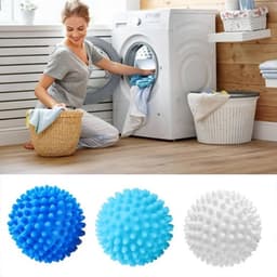 Herbruikbare drogerballen - Set van 9 stuks - Voor wasmachine en droger - Wasbal met haarvanger - Duurzaam en efficiënt - Wasgoedverzorging — thumbnail 3