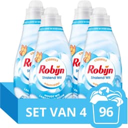 Robijn - Vloeibaar Wasmiddel - Klein & Krachtig - Stralend Wit - 6 flessen - 144 wasbeurten — thumbnail 1