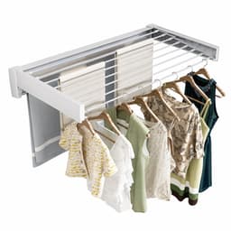 Adelair wasrek wand - Droogrek hangend - wanddroogrek inklapbaar - Uitschuifbaar - 8 stangen - 100cm breed - wit — thumbnail 1