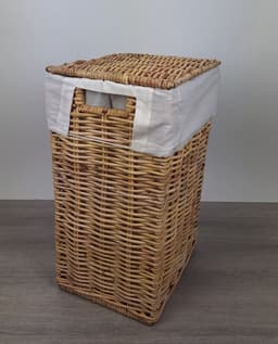 MigoStyling - Wasmand - Met binnenzak - Rechthoek - Riet - Rotan - Naturel - 38x30xH58 — thumbnail 1