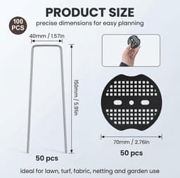 Grondpennen 150 mm met kunststof sluitringen - verzinkt - roestvrij - stabiele bevestiging voor tuinprojecten - ShopVlot — thumbnail 4
