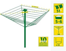 Droogmolen met voet voor camping en thuis - Staand wasrek - Inklapbaar droogrek - Sterke constructie — thumbnail 2